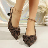Fashion Design Stiletto High Heel Sandals Women Sexy Pointed Toe Printed Mules Sandals Woman Plus Size 43 Bowknot Party Shoes