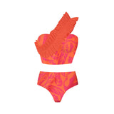 2023 High Quality One Piece Swimsuit Floral Rhineston Printed Push Up Women Bikini Set Swimwear Slimming Bathing Suit Beach Wear