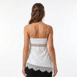 Women Camisoles Solid Color Lace Trim Sequins Spaghetti Strap Tank Tops Summer Fashion Sleeveless Vests Streetwear