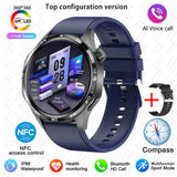BOXUXING 2026 New GPS NFC Smart Watch 5 Pro Men 360*360 AMOLED Screen Heart rate Bluetooth Call IP68 Waterproof Man Smartwatch