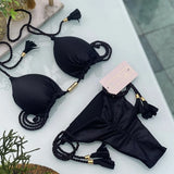 Adjustable Bandage Bikini Set 2023 Swimwear Swimsuit Woman Sexy Bathing Suits Solid Bikinis Triangle Female Summer Beachwear