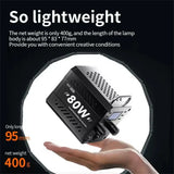 ZU80 COB Photo Studio Light Bi-Color 2500K-8500K LED Video Light CRI95+ TLCI97+ Photography Fill Lighting with Diffuser