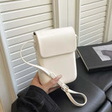 PU Leather Flap Crossbody Bags Phone Wallet Large Capacity Women Handbags Messenger Bag Simple Solid Phone Shoulder Purses