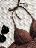 With Beach Sarong Bra Cup Wrinkled Bikini Female Swimsuit Women Swimwear Three-pieces Bikini Set Push Up Bathing Suit Swim Lady
