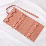 Portable Jewelry Case Roll Bag Foldable Travel Organizer Bags Earrings Rings Necklaces Brooches Storage Bag For Women Girls