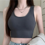 Sexy Bras Women Crop Top Seamless Underwear Hollow Back Cross Strap Sports Bra Without Steel Ring Female Fitness Top