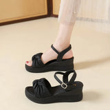 Women Summer Platform Sandals New Open Toe Chunky High Heel Ladies Shoes Casual Flat Bottom Sandalias