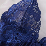 Elegant Transparent Red Lingerie Women's Underwear Sleepwear Lace Nightdress Panty Pijamas Sets Female Babydoll