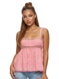 Women's Solid Color Babydoll Tank Tops Summer Stylish Lace Trim Loose Hem Square Neck Spaghetti Strap Sleeveless Camisoles
