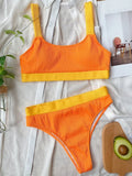 Sexy Splicing Ribbed Bikinis High Waist Bikini 2026 Female Swimsuit Women Swimwear Two-pieces Bikini Set Bathing Suit Swim Lady