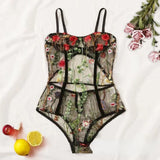 Toucheart Sexy Lingerie Embroidery Underwear Hollow Lace One-piece Suspender Nightgown Transparent Porn Sexy Female Lingerie New