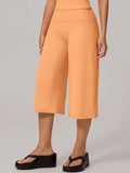 Summer New Yoga Mid Pants for Women Quick Drying Solid High Waist Loose Fit Yoga Trousers Gym Running Fitness Exercise Leggings