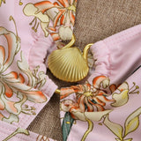 2023 Sexy One Piece Swimsuit One Shoulder Ruffle  Swimwear Women Bathing Suit Print Floral Beachwear Luxury Monokini