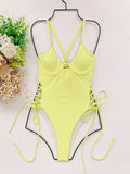 DEKA Underwire Swimwear Women Lace Up One Piece Swimsuit Bandage Female Backless Monokini Bather Bathing Suit Swim Lady