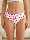 Summer Women's Panties Low Rise Heart Print Underwear Fashion Cute Comfortable Sexy Girl Briefs