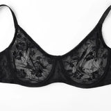 3 Pcs Women's Bra Elegant Retro Lace Sheer Unpadded Sexy Lingerie BH Tops Flower knitting Brassiere Underwire Plus Size Bras