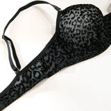 Toucheart 5-Piece Suit Sexy Underwear Suit Flocked Leopard Print Fashionable Hollow Sexy Lingerie Women Perspective Underwear