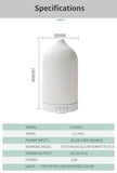 Ceramic Essential Oil Aromatherapy Diffuser Ultrasonic Air Humidifier with Timer Night Light Waterless Auto Off Cool Mist Maker