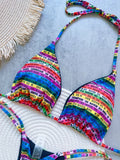 RUOTONSEPT Letters Printed Colorful Mini Thong Bikini Women Swimwear Female Swimsuit Two-pieces Bikini set Bather Bathing Suit