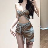 New Fashionable Plus Size Multi Piece Set Split Swimsuit for Women Covering  Belly  Slimming Down Hot Spring Vacation Swimsuit