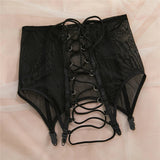 Plus Size Sensual Lingere Exotic Bandage Bra Garter Briefs Sets Transparent Intimate Hard Woman Luxury Fancy Underwear Bra Set