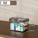 Home Multi-Layer Medicine Organizer Transparent Large Capacity Storage Box with Tray Waterproof Plastic Storage Container