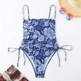 2026 Floral String One Piece Swimsuit Backless Sexy Swimwear Women Bathing Suit Female Swimming Summer Beachwear Bodysuit