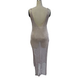 Sexy Sheer Net Mesh Knitted Glitter Tunic Beach Cover Up Cover-ups Long Beach Dress Beach Wear Beachwear Female Women Robe V651