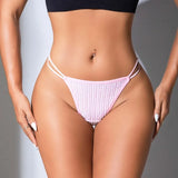 Low Waist Traceless Briefs Double Layered Thin Waistband Panties Comfortable Solid Color Sexy Cotton Sports Fitness Thong 2025