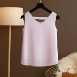 Star with The Same Halter Chiffon Vest Women's Loose Top Summer New Wear Outside with Sleeveless Short Bottom Shirt MOYISU L-5XL