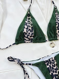 Splicing Leopard Mini Micro String Bikini Women Swimwear Female Swimsuit Two Pieces Bikini Set Halter Bather Bathing Suit Swim