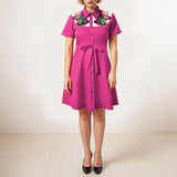 Western Cowgirl Printed Dress Halloween Cosplay Costume Summer Cowboy Button-Down Dress Short Sleeves 100% Cotton Sexy Dress