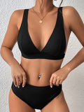 Sexy Bikinis 2025 Women Solid Swimsuit Women Padded Swimwear Female Beachwear Bathers Bathing Swimming Swim Suit