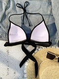 XS - XL Sexy 2025 Push Up Bra Cup Halter Bikini Top Female Swimsuit Women Swimwear Bather Bathing Suit Swim Solid Beach wear Top