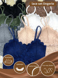7 Pieces Color Women' Sexy Lace Wire-free Bras Lightweight Breathable Back Support, Gathered Shaping for Natural Curves