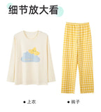 Pure cotton pajamas for women, long-sleeved trousers, can be worn outside, pure cotton home clothes, Class A antibacterial 100%