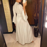 New Sexy Beach Long Maxi Dress Women Beach Cover Up Tunic Pareo White V Neck Dress Robe Swimwear Cover Up Bikini Beachwear V2623