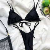 New Sexy Thong Tiny Mini Bikini Female Swimsuit Women Swimwear Two-pieces Bikini Set Padded Bather Bathing Suit Swim Lady V3063