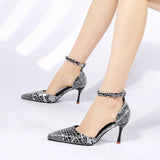 Fashion Women Sandals New Summer Crystal Buckle Pointy Toe High Heels Sexy Party Hollow Stiletto Female Shoes