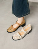 Summer Women Hollow Out Mary Jane Single Shoes Women's French Round Toe Breathable Drive Casual Shoes New 2026 Top Quality