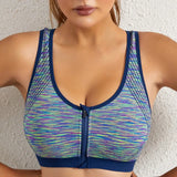 New Sports Bra Women Space Dyed Front Zipper Running Shockproof Vest Gym Jogging Crop Top Female Tops Sport Bras Sutian Feminino