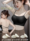 MOYISU Strapless Push Up Bra Underwear, Cross Back for Small Chest, Padded Enhancer Adhesive Lift to Look Bigger, Deep Plunge