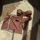 DEKA U Bandeau Bikinis Set Mujer Strapless Swimwear Sexy Women 3 Piece Swimsuit Bathing Suit Biquinis Brazilian Bikini