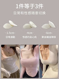 MOYISU Strapless Push Up Bra Underwear, Cross Back for Small Chest, Padded Enhancer Adhesive Lift to Look Bigger, Deep Plunge