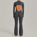 Women's Seamless Yoga Jumpsuits Sports Fitness Gym One-piece Long-sleeves Hip-Lifting Beauty Back Workout Training Bodysuits