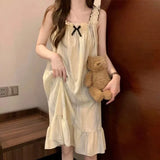 Summer Ladies Nightgown Halter Nightgown Women Summer Vest with Bra Pads Can Be Worn Outside Home Wear