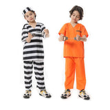 Halloween prison uniforms, prisoner costumes, children's orange prison uniforms for masquerades, black and white striped prisone