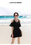 New Swimsuit for Women Soaking in Hot Springs, Concealing Flesh and Slimming, Conservative One-piece Skirt, Flat Angle Swimsuit