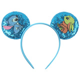 Disney Festival Party Cosplay Mouse Ears Headband 3.3" Ears Glitter Hairband Without Bow For Boys DIY Cartoon Hair Accessories