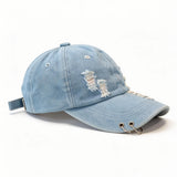 Men Women Denim Baseball Cap Stylish Solid Color Adjustable Hats for Travel Daily Wear Summer Sun Hats